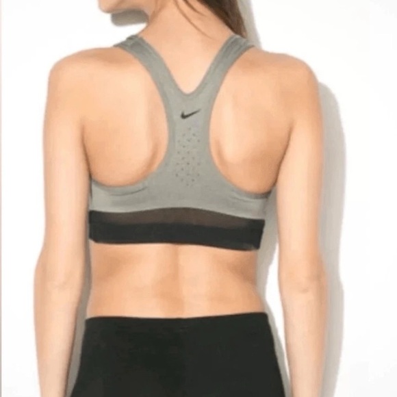 Nike Dri-Fit Women's Charcoal JUST DO IT Sports Bra Size Small - Picture 2 of 8